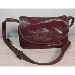 Vintage Oroton Leather Messenger Bag Made in Australia Brown Crossbody Satchel